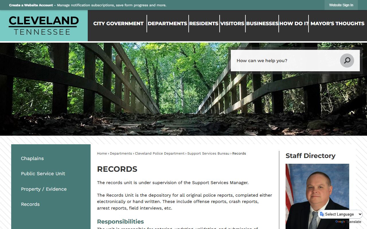 Cleveland inmate population police records unit source