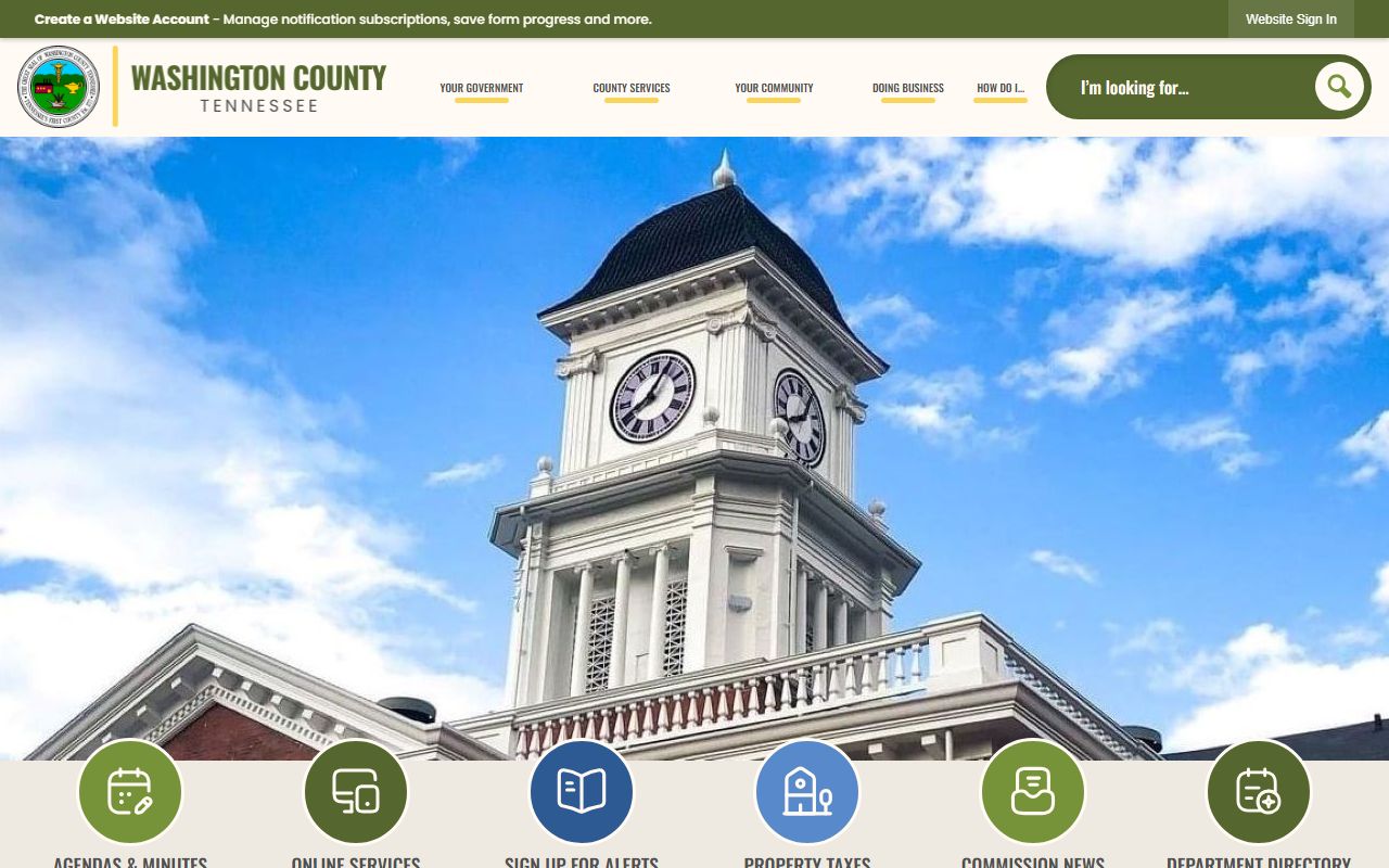 Johnson City inmate population and Washington County government page