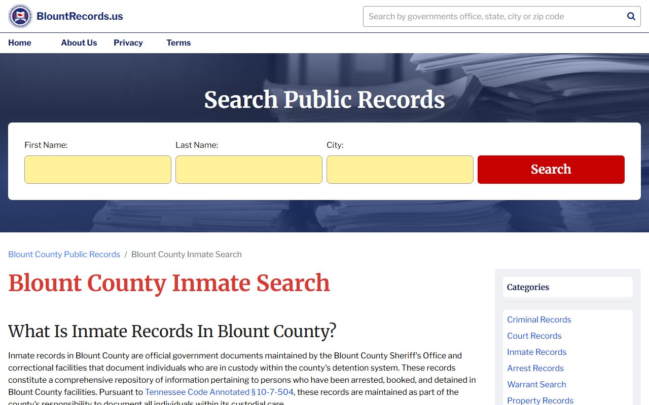 Maryville inmate population Blount County inmate search