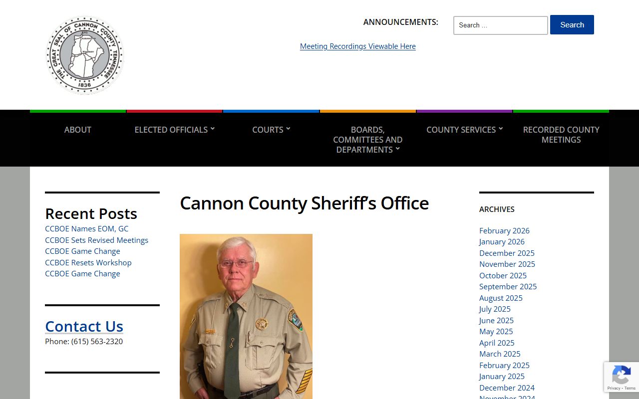 Cannon County inmate population sheriff office