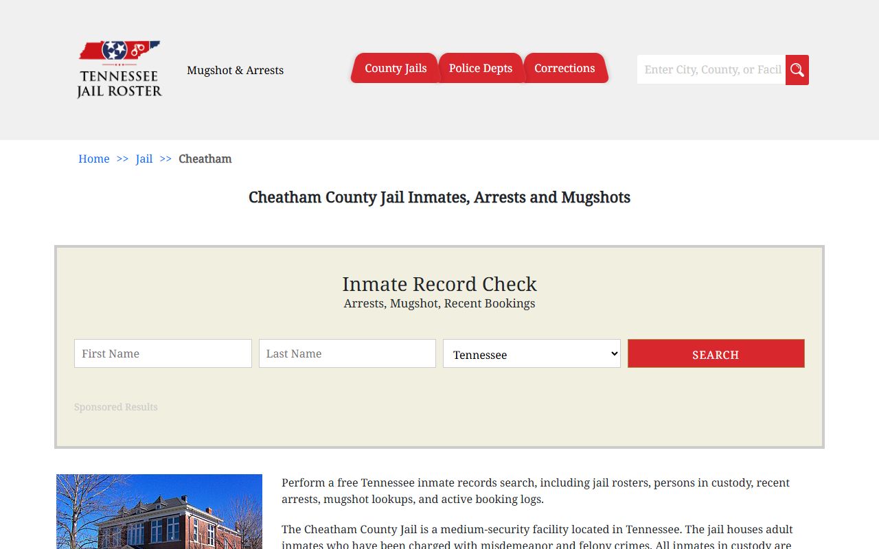 Cheatham County inmate population jail information
