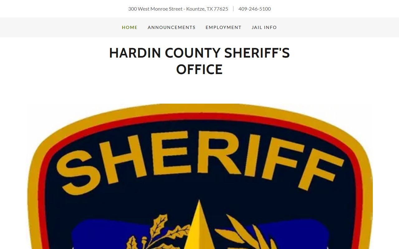 Hardin County inmate population sheriff office