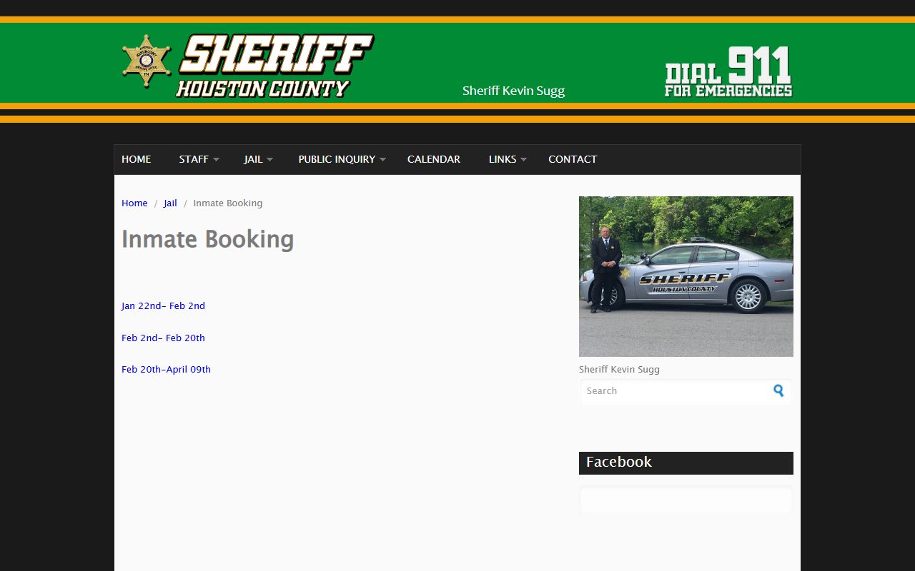 Houston County inmate population inmate booking