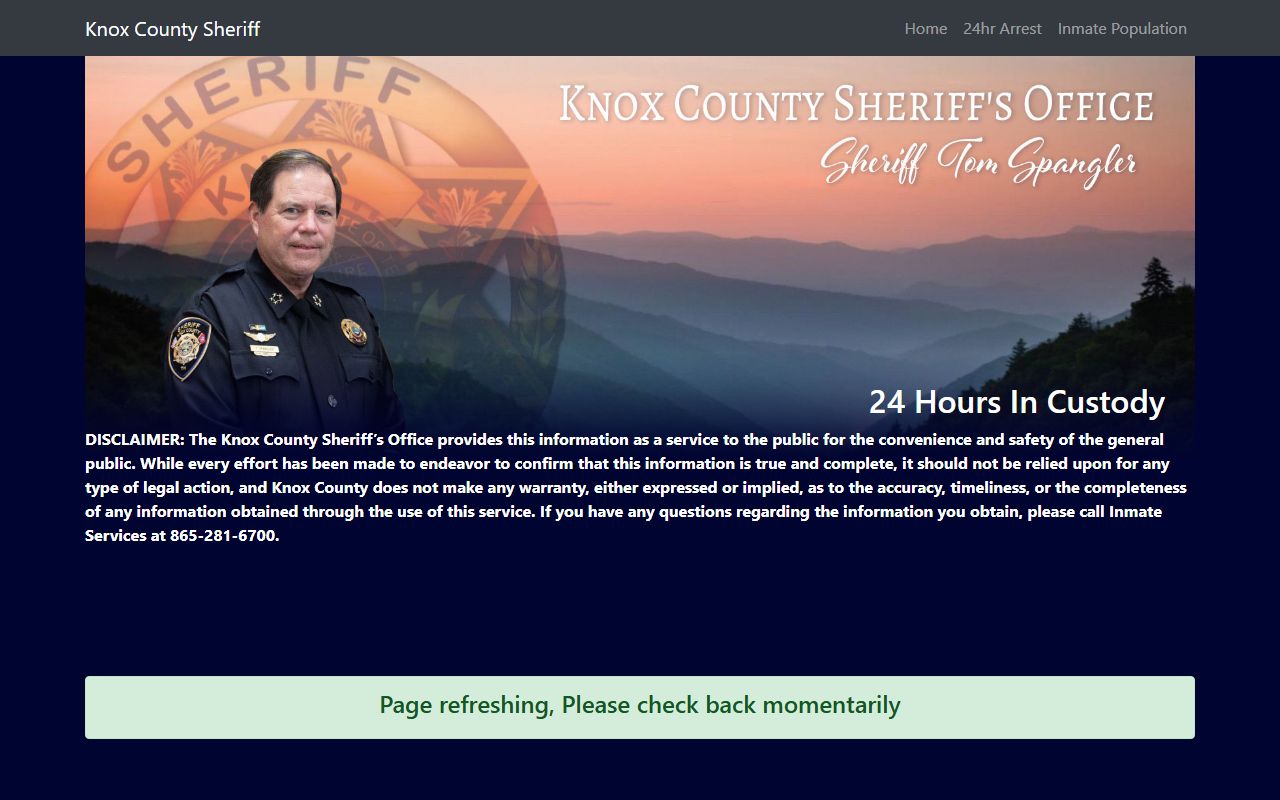 Knox County inmate population sheriff office