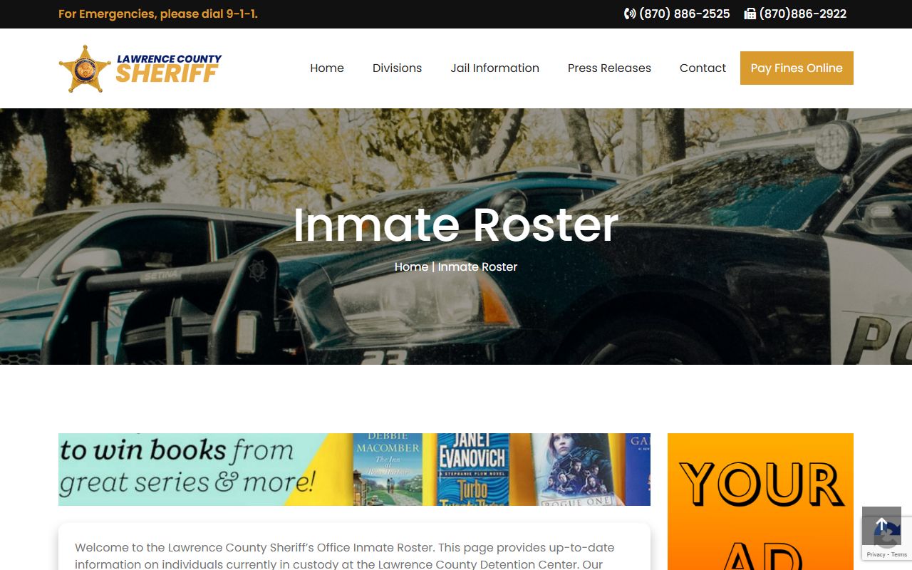 Lawrence County inmate population inmate roster