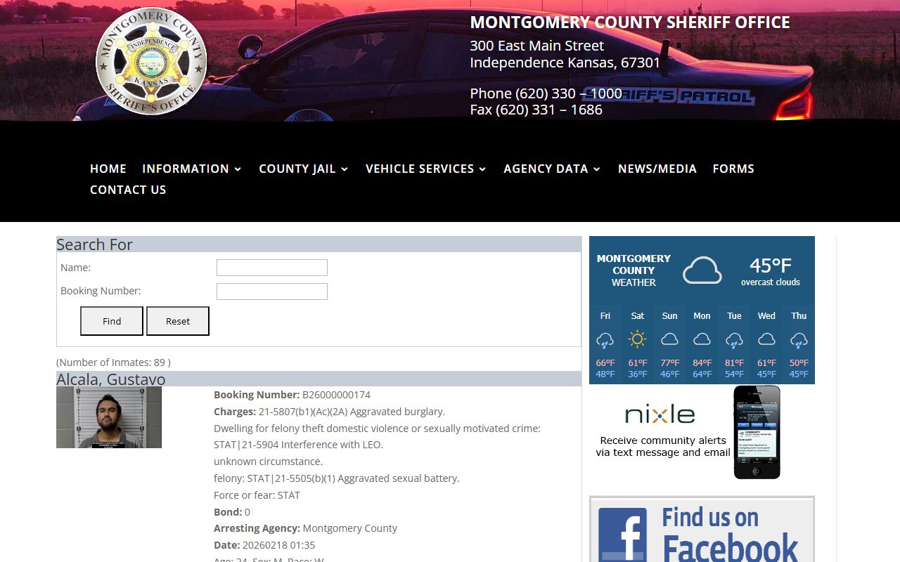 Montgomery County inmate population jail roster