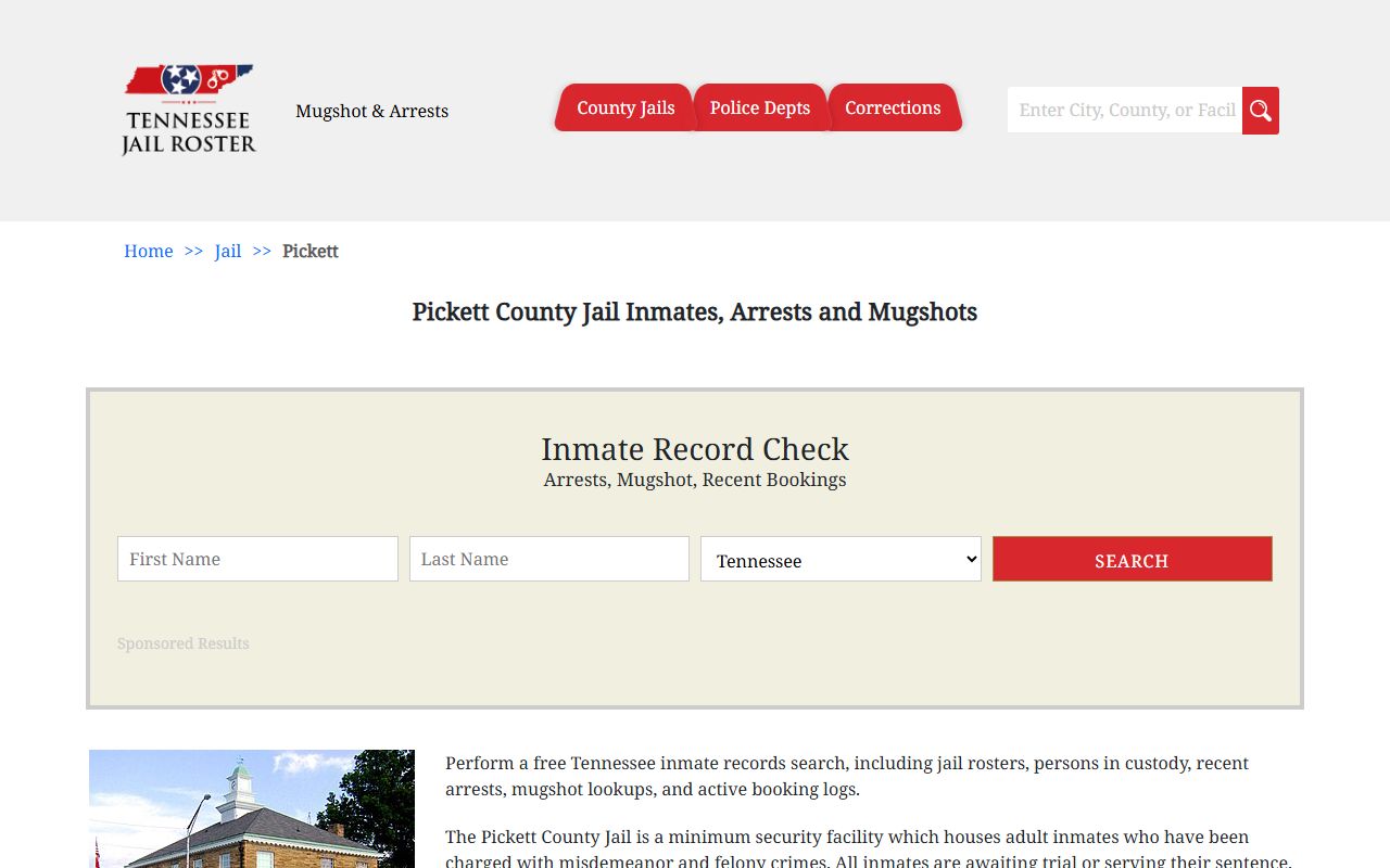 Pickett County inmate population roster source