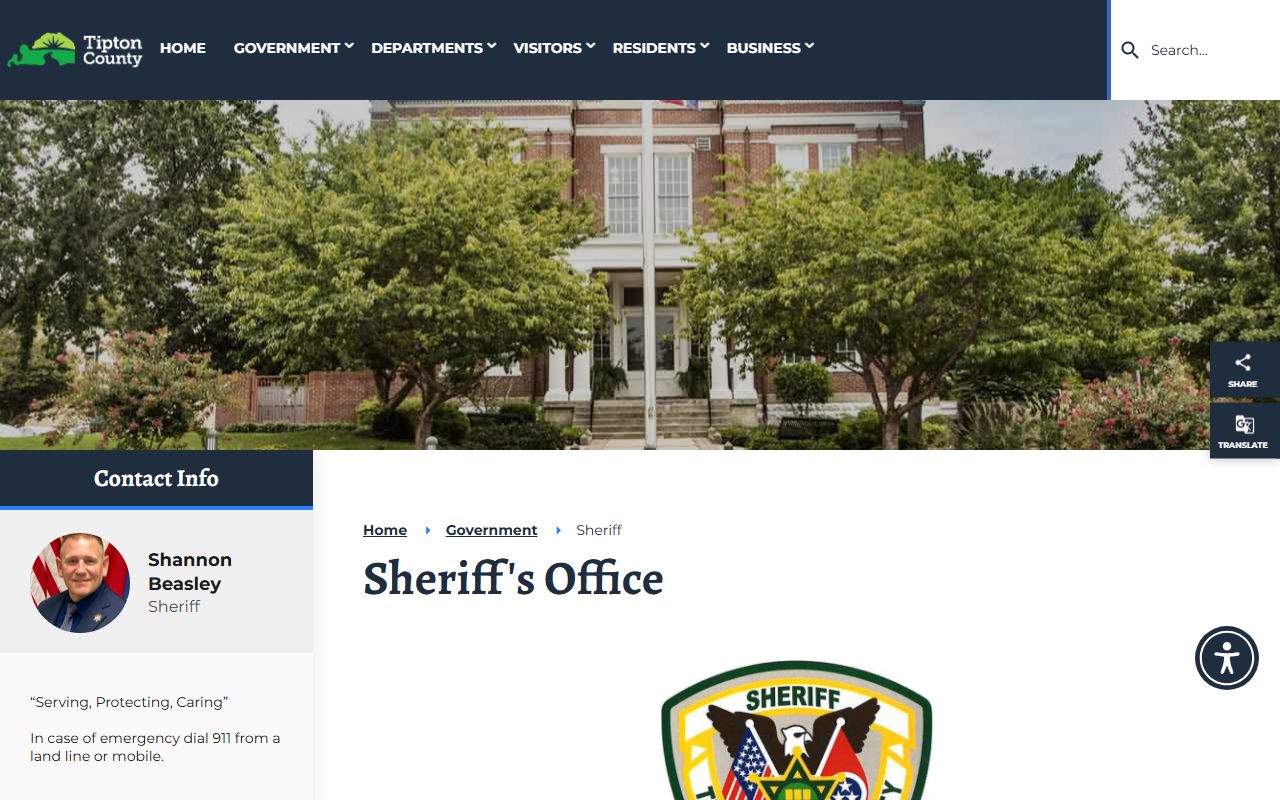 Tipton County inmate population sheriff office