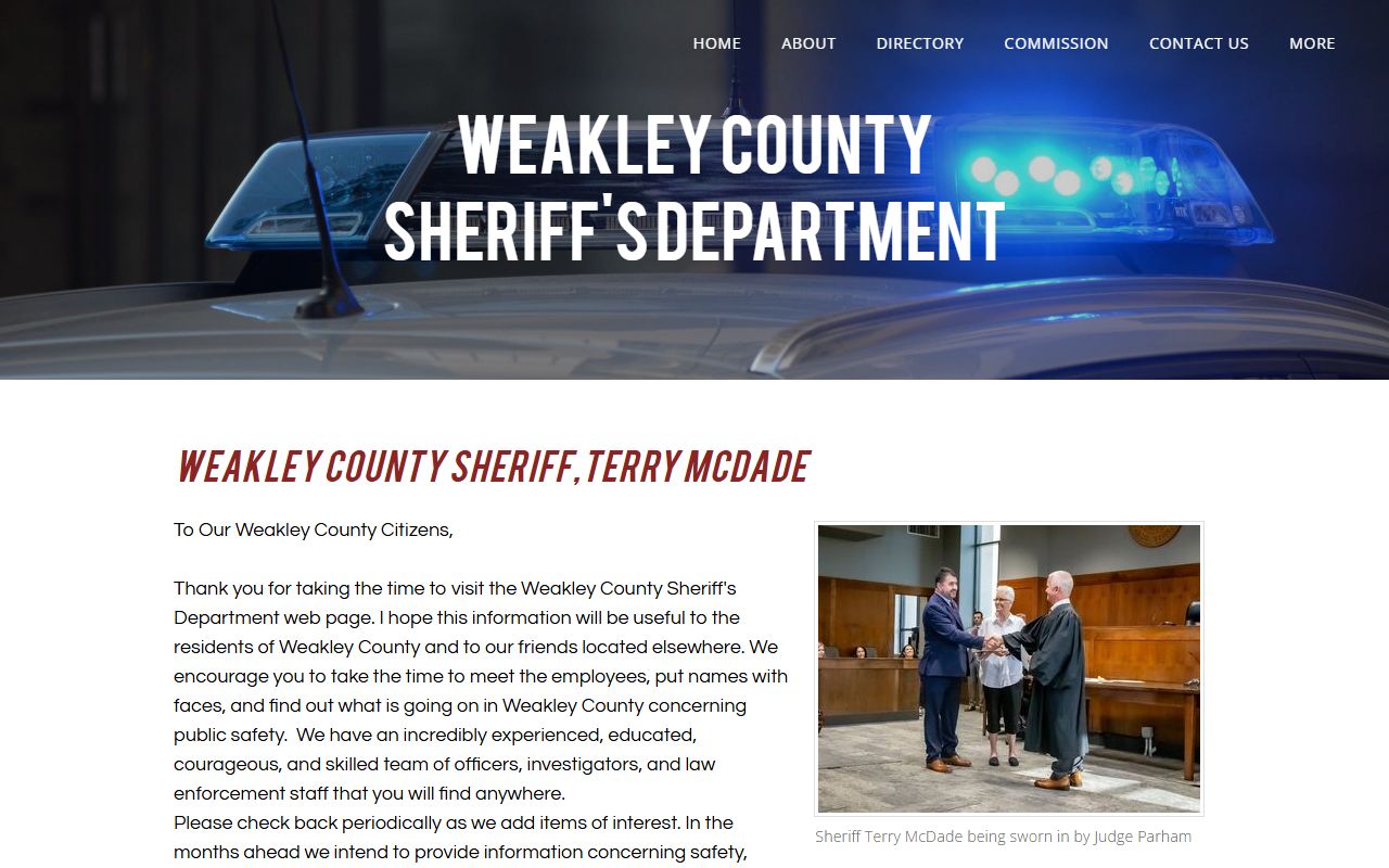 Weakley County inmate population sheriff department